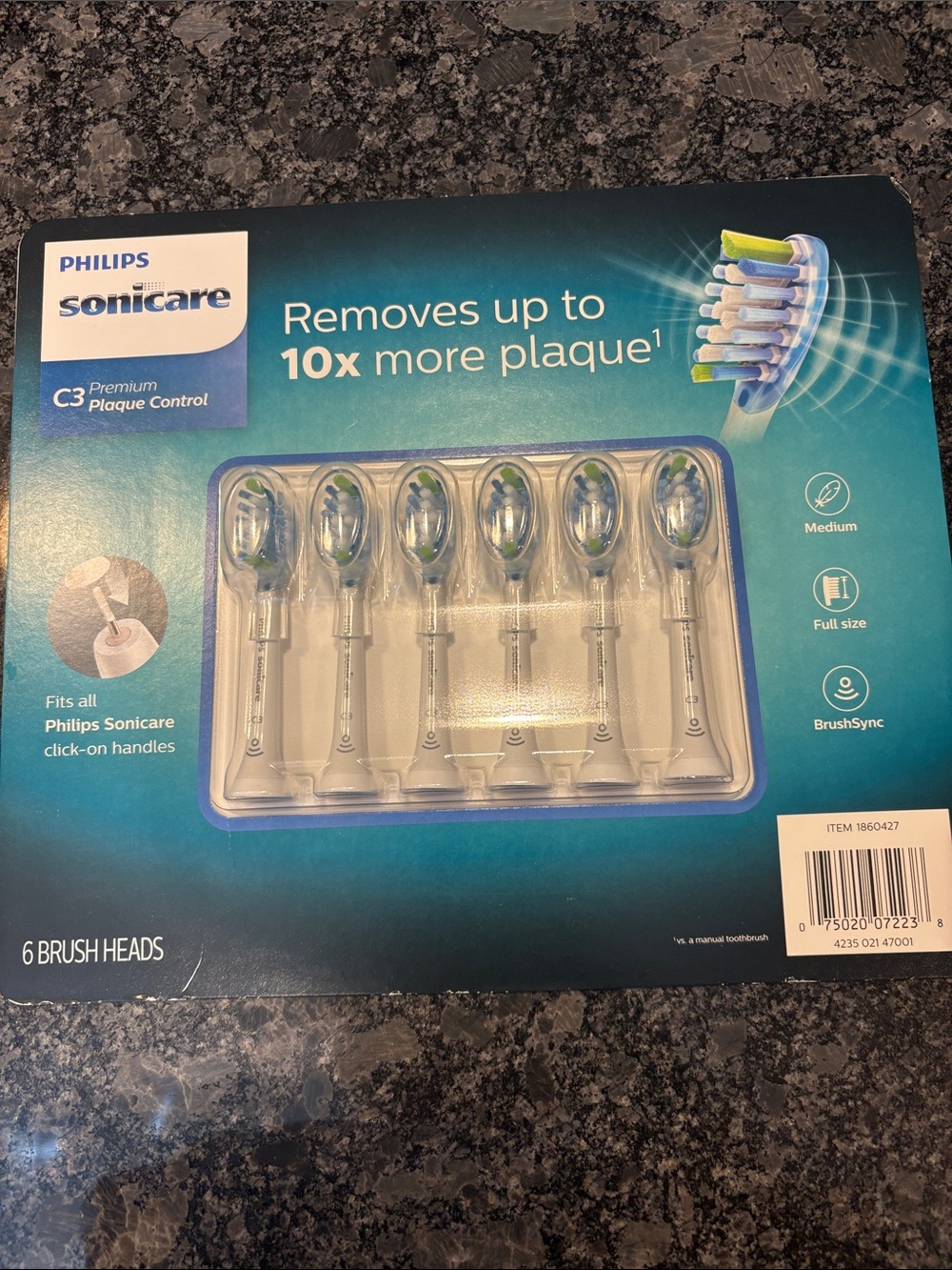 Philips Sonicare Replacement Brush Heads - White with Green Accents